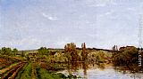 Walking Paintings - Walking Along The River by Hippolyte Camille Delpy